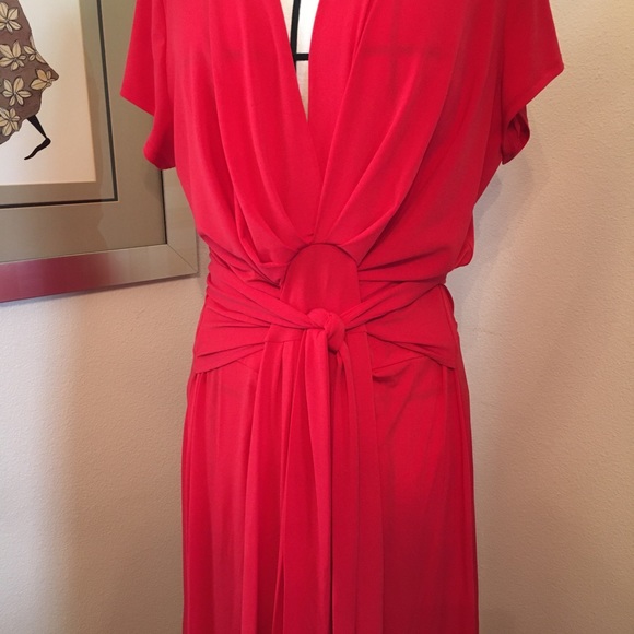 Michael Kors womens red semi formal maxi wrap dress. Size 2x - Picture 11 of 14